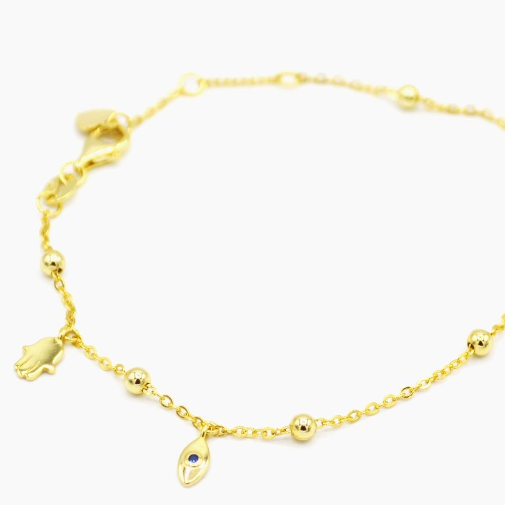 Evil Eye Hamsa Charm Bracelet (925)